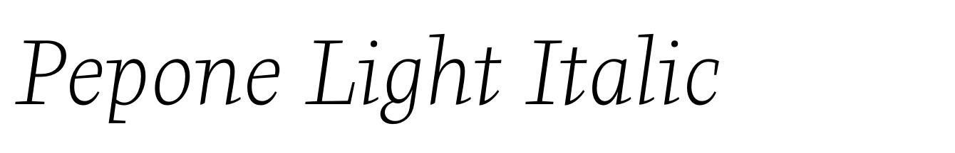 Pepone Light Italic